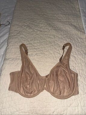 Nude Unlined Mesh Underwire Bra - Nude